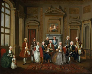 Eine Familie in einem palladianischen Interieur (Die Tylney-Gruppe), 1740
